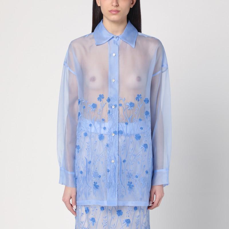 Parosh P.A.R.O.S.H. Women's Sky blue Shirt In Silk