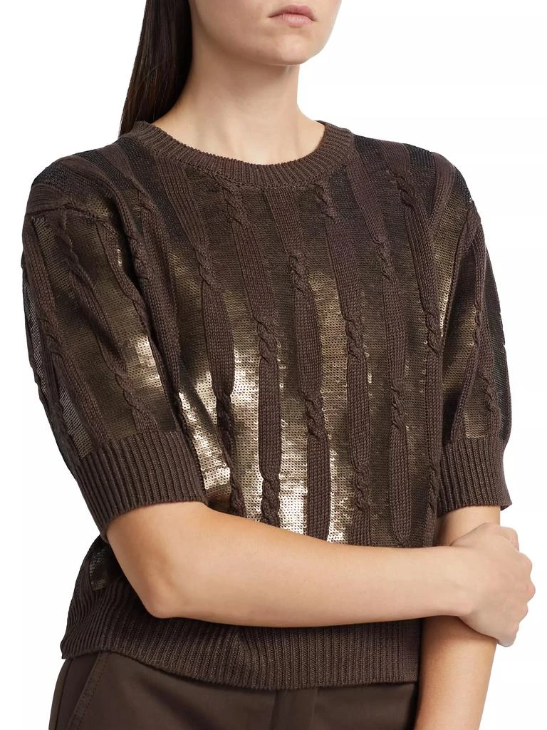 Max Mara Empoli Sequin-Striped Knit Sweater 6