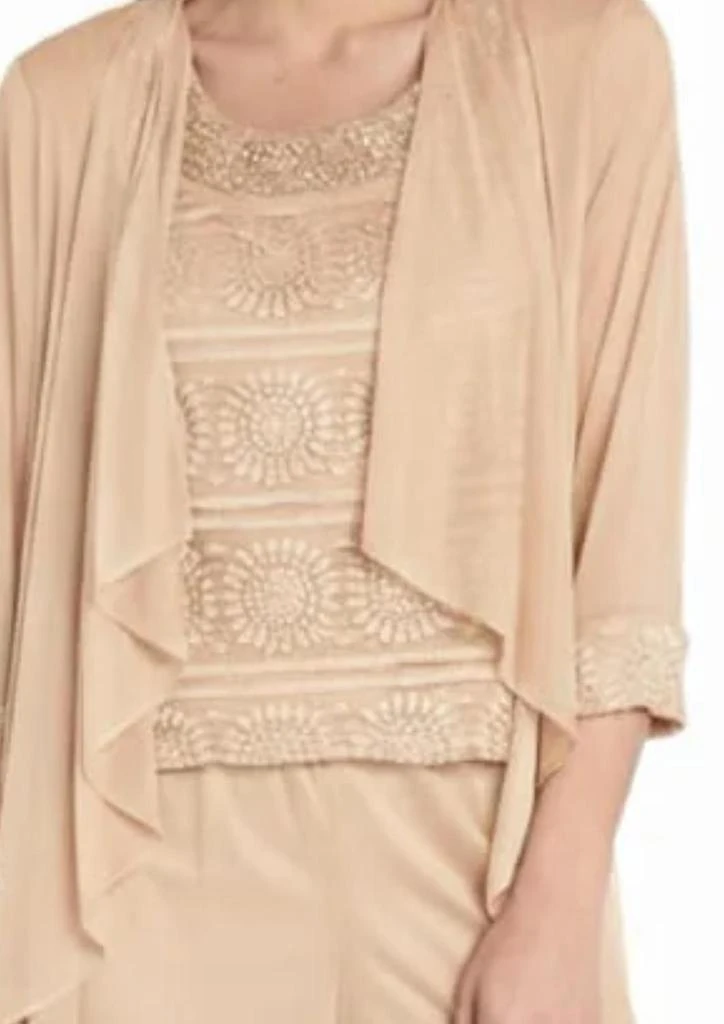 R&M Richards R&M Richards - Glitter Embroidered Pant Suit With Pearl Neckline 2