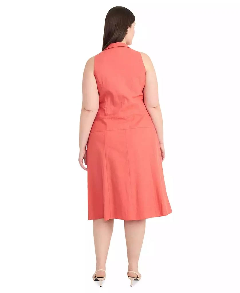 Maggy London Plus Size Linen-Blend Midi Shirtdress 2