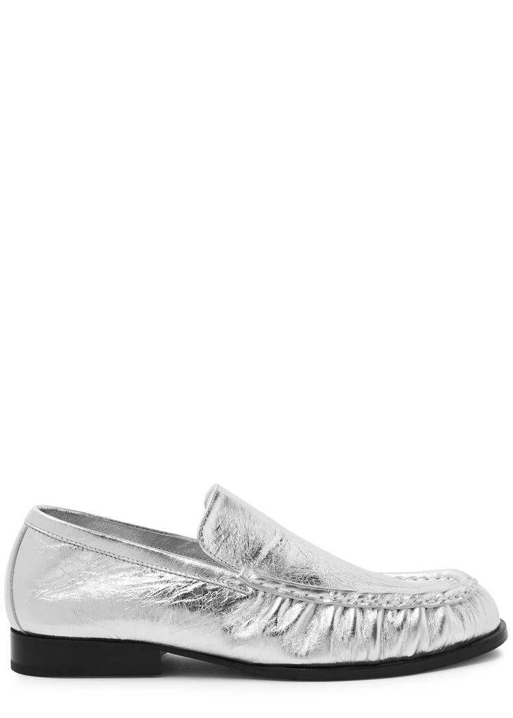 Dries Van Noten Metallic leather loafers 1