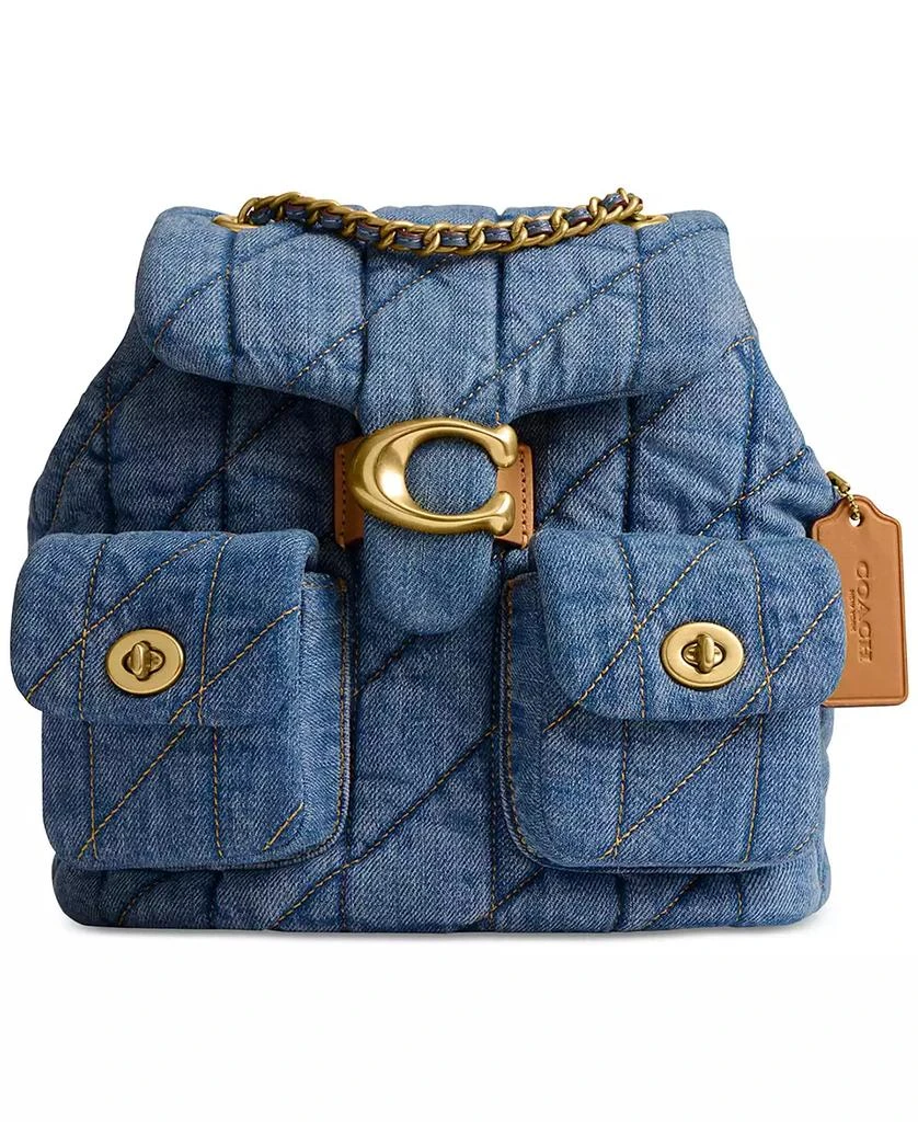 Coach Quilted Tabby Small Denim Backpack 1