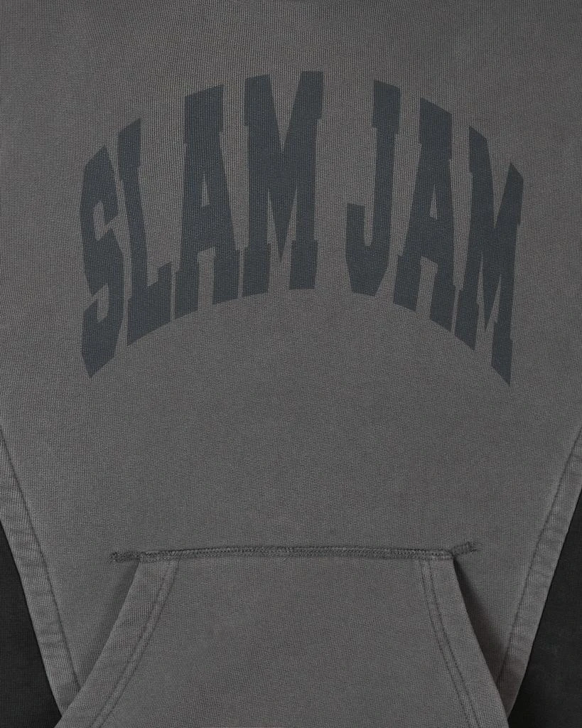 Slam Jam Panel Hooded Sweatshirt Grey / Black 5
