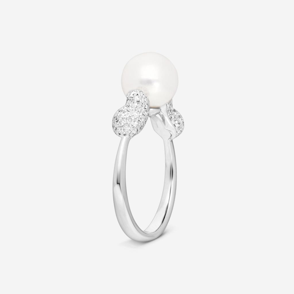 Assael Assael 18K White Gold Diamond & Akoya Cultured Pearl Ring Sz. 6 R4273