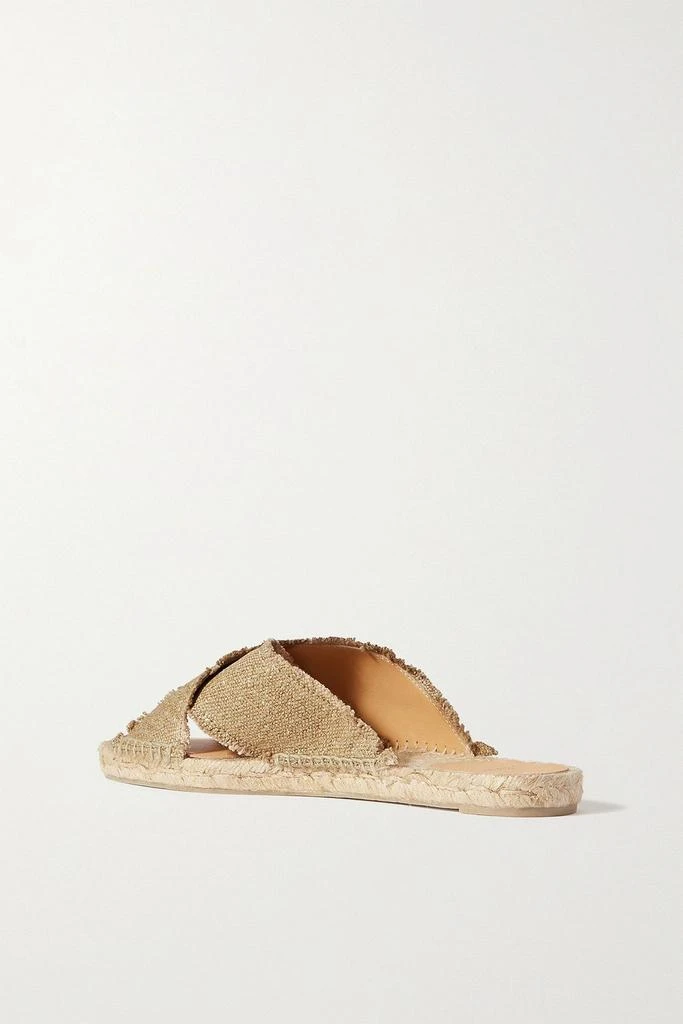 CASTAÑER Palmera frayed metallic canvas espadrille sandals 3