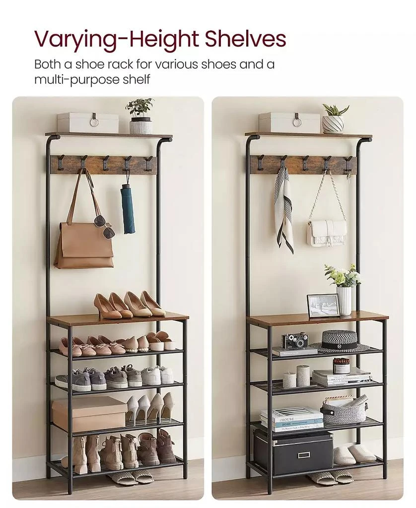 SONGMICS HOME 5 Tier Coat Rack and Shoe Storage 4