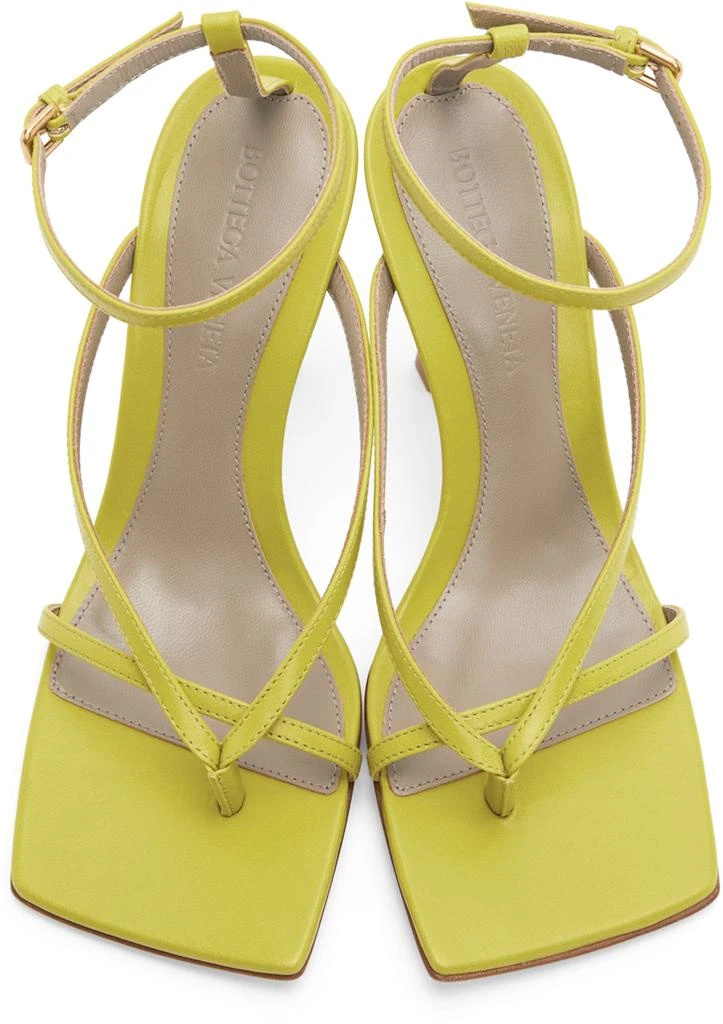 Bottega Veneta Green Strappy Stretch Heeled Sandals 5