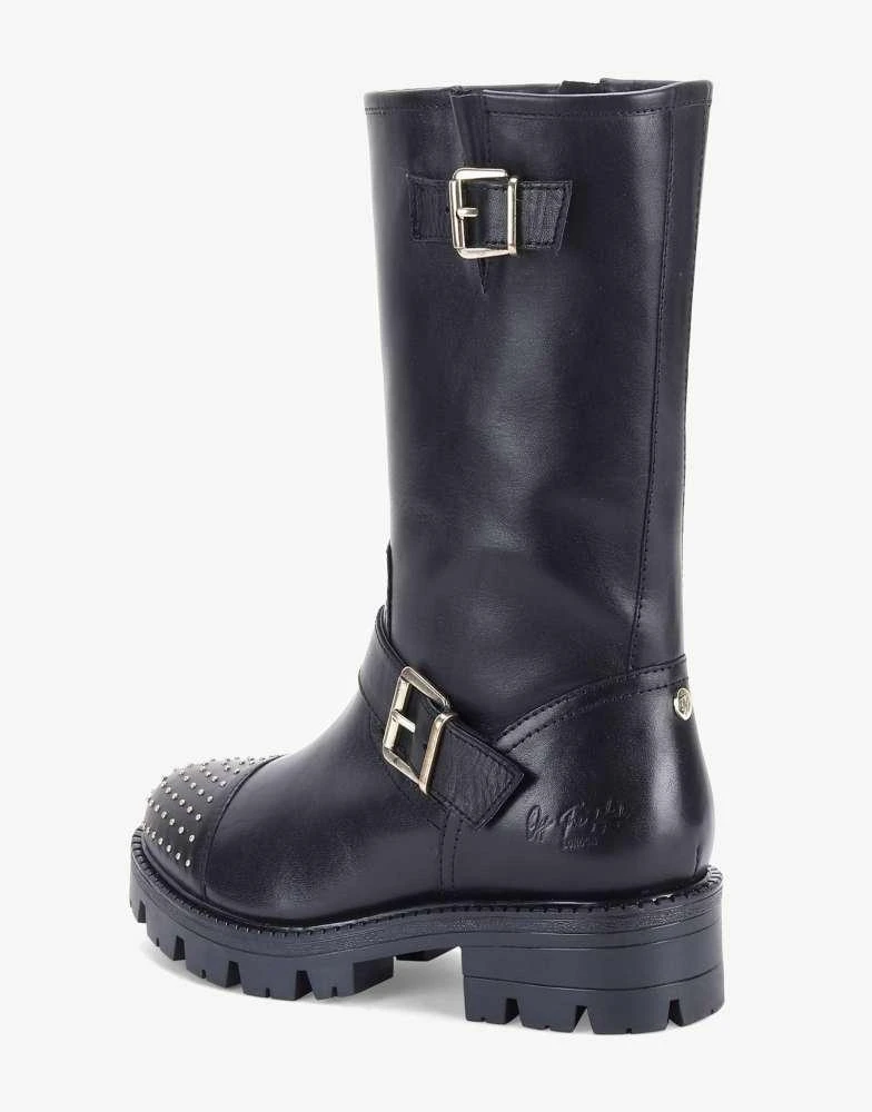Off The Hook OFF THE HOOK 'CLEVEDEN' Block Heel Ankle Leather Boots in Black 4