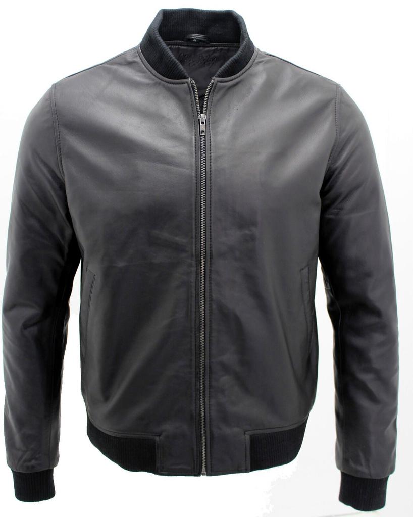 Infinity Leather Mens Varisty Classic Leather Bomber Jacket