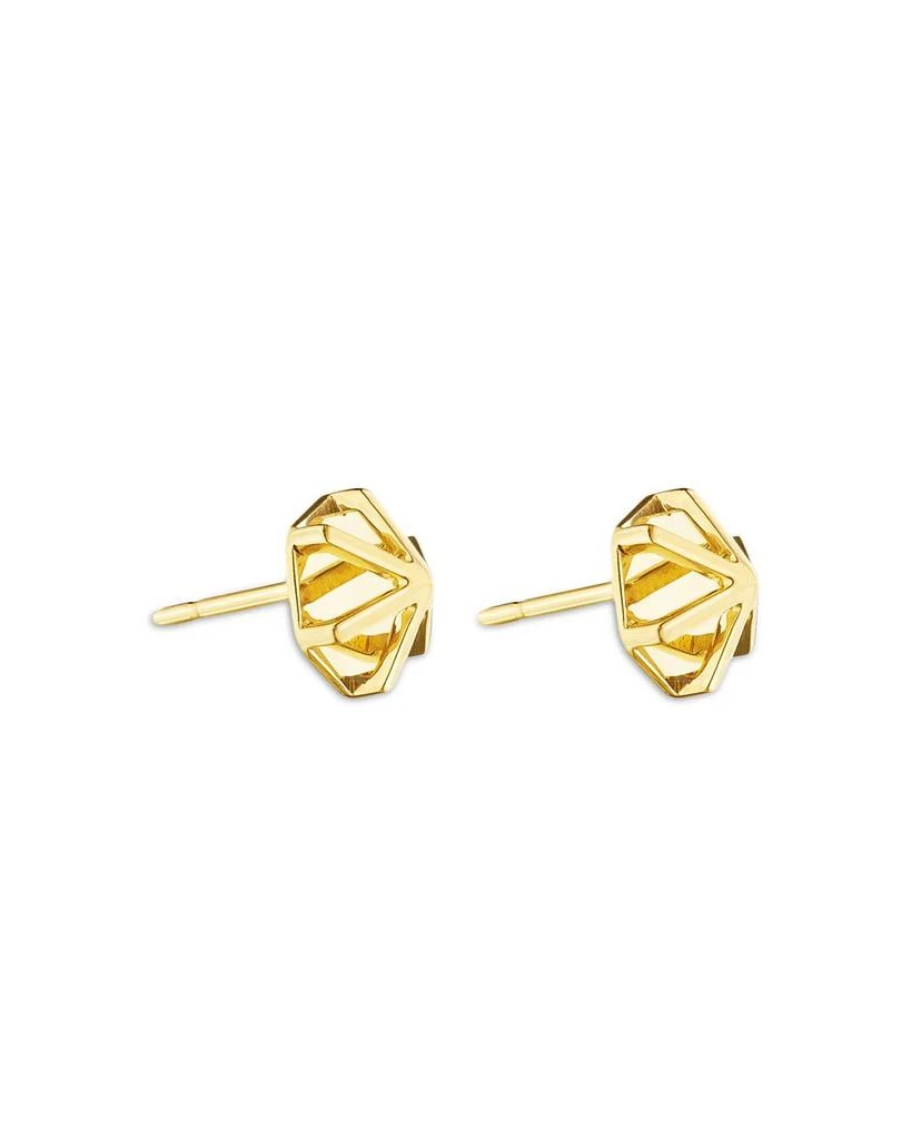 CADAR 18K Yellow Gold B Home Star Stud Earrings 2