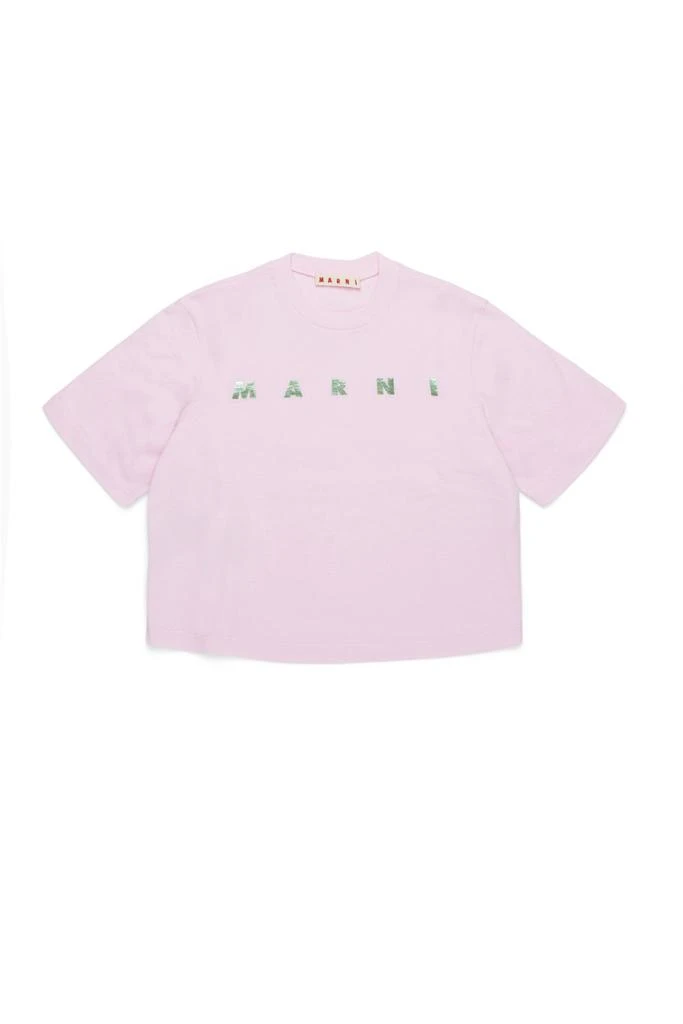 Marni Kids Marni Kids Logo Printed Cropped T-Shirt 1