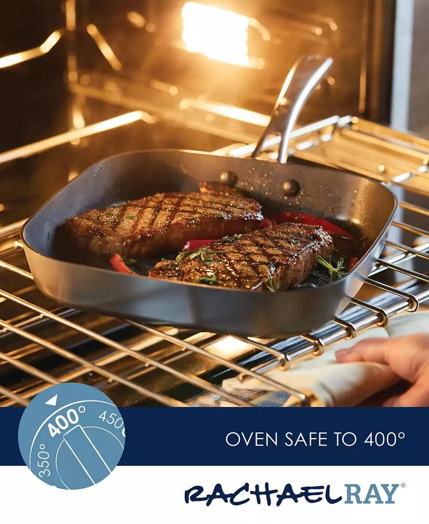 Rachael Ray Cook + Create Hard Anodized Nonstick Deep Grill Pan, 11" 6