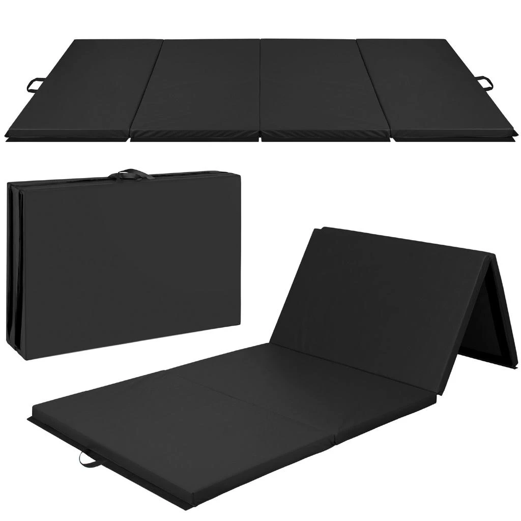 Best Choice Products 10ftx4ftx2in Folding Gymnastics Mat 4-Panel Exercise Workout Floor Mats w/ Handles 10