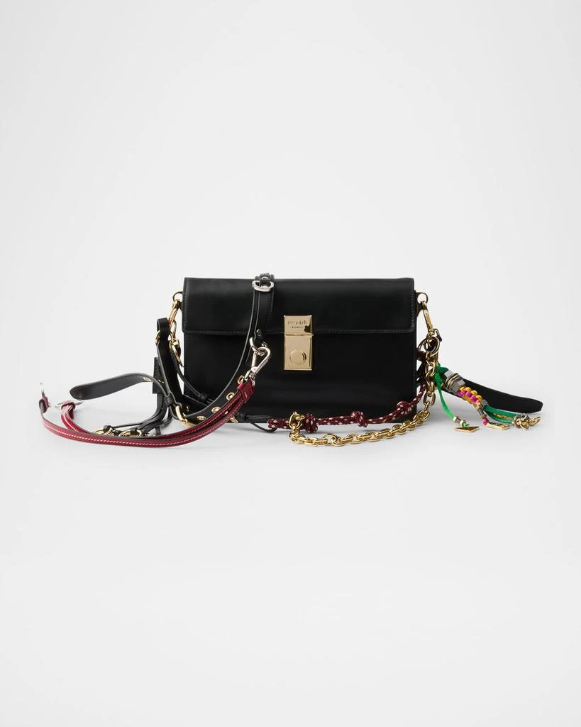 Prada Soft Sound Small Leather Shoulder Bag with Charms