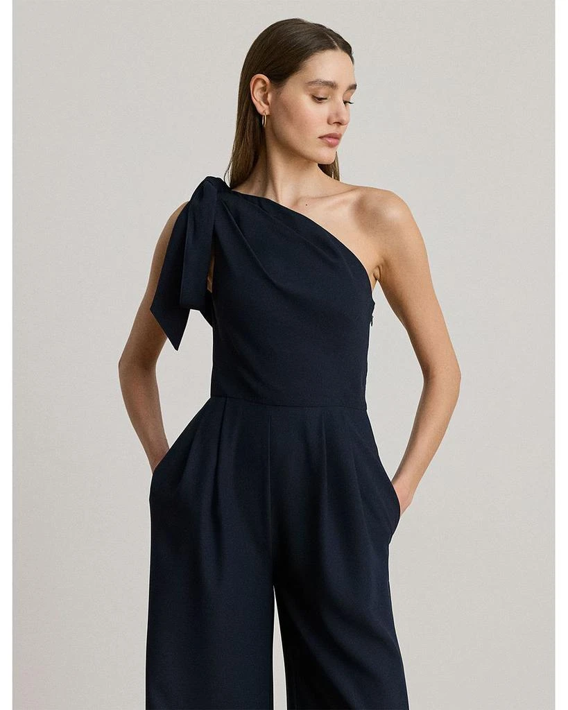 Ralph Lauren Bow Trim Crepe One Shoulder Jumpsuit 4