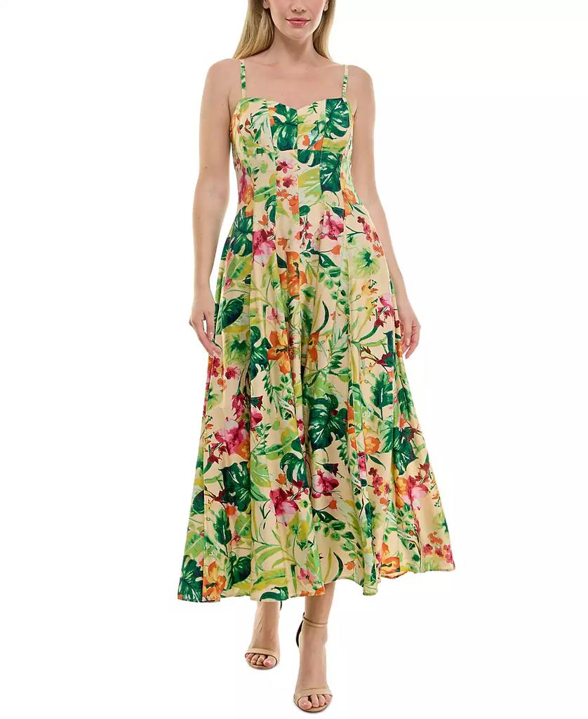 Taylor Women's Printed Sweetheart Fit & Flare Dress