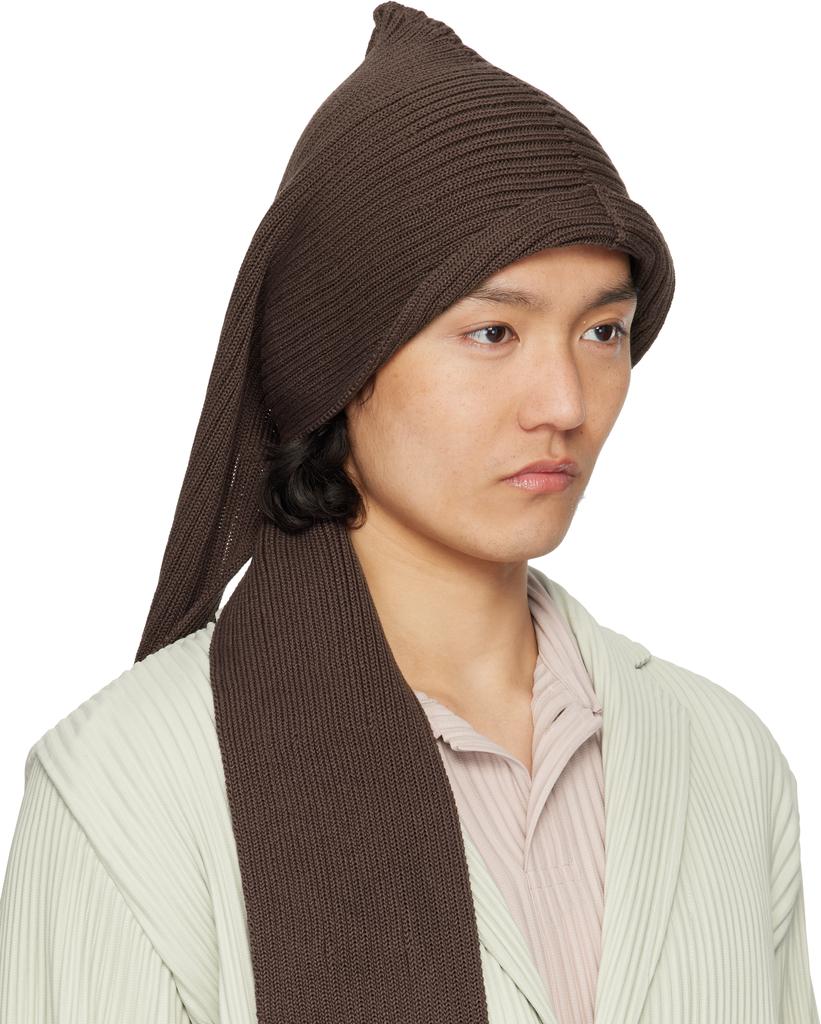 Homme Plissé Issey Miyake Brown Beanie Scarf - Hats - Free
