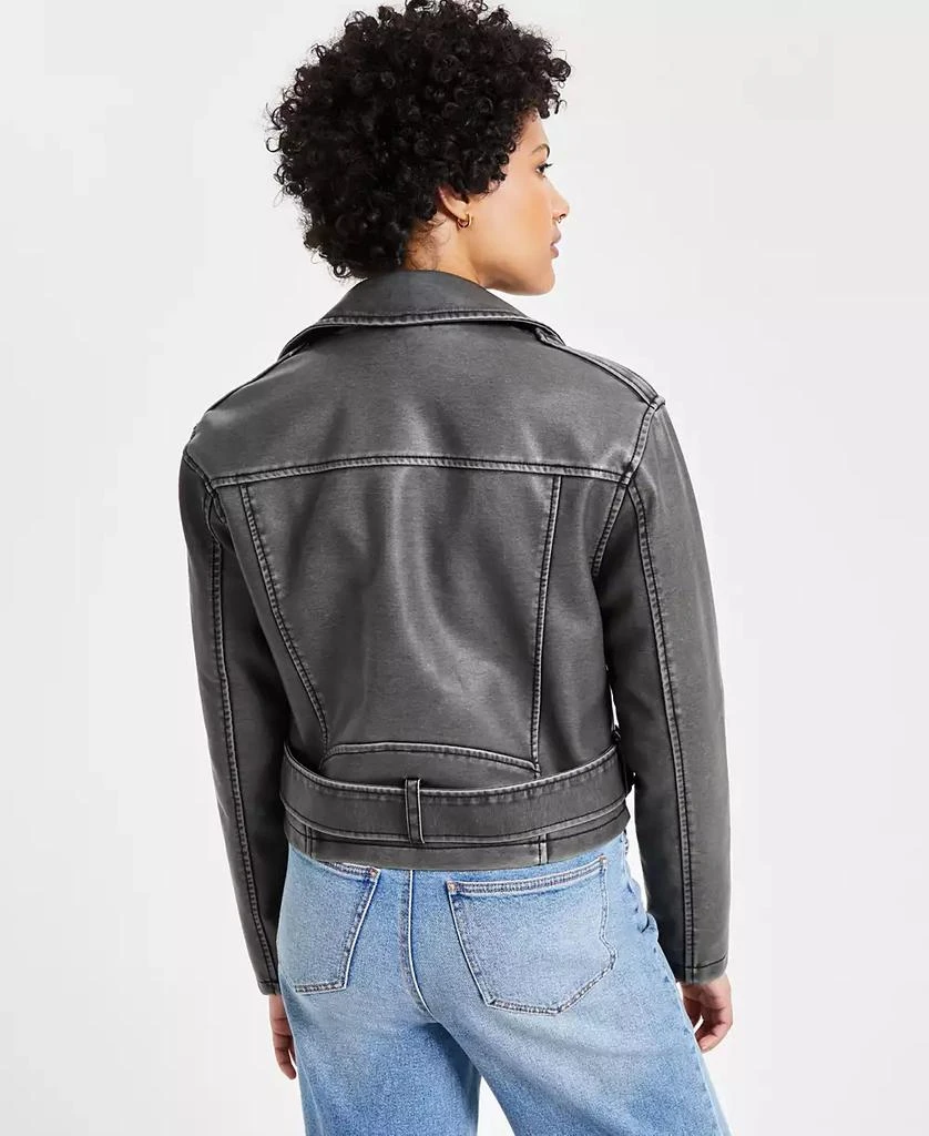 Jou Jou Juniors' Distressed Asymmetric Moto Jacket, Created for Macy's 2