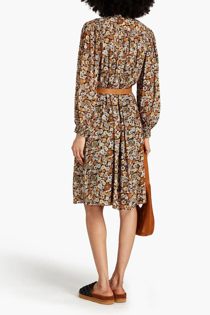 ANTIK BATIK Gathered floral-print crepe de chine dress 3