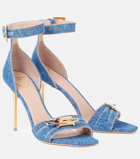 Balmain Logo denim sandals 1