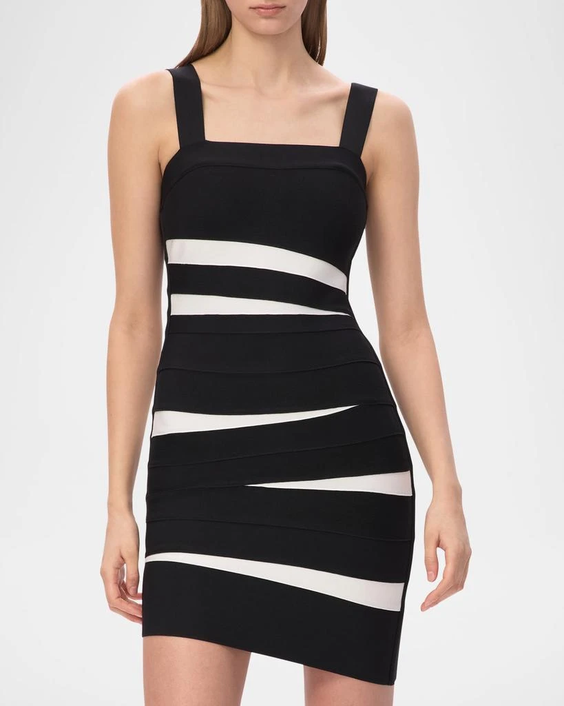 Herve Leger The Eve Sleeveless Two-Tone Bodycon Mini Dress 5