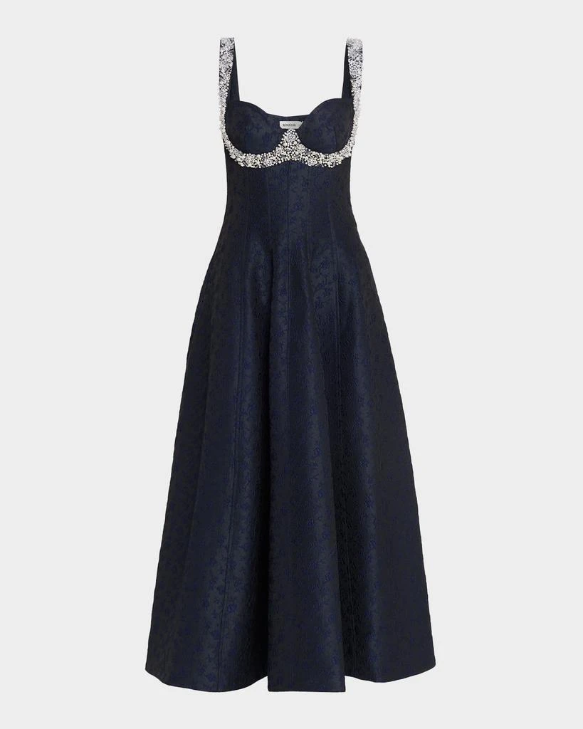 simkhai beaded dress Beaded maxi dress in burgundy - Simkhai