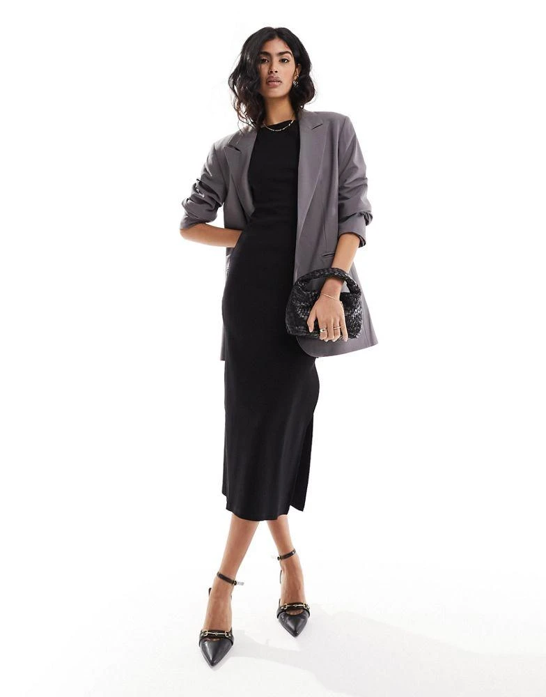 knee length dresses for ladies Jersey Tank Maxi Dress with Pockets for Tall Women in Black XL / Extra Tall / Black