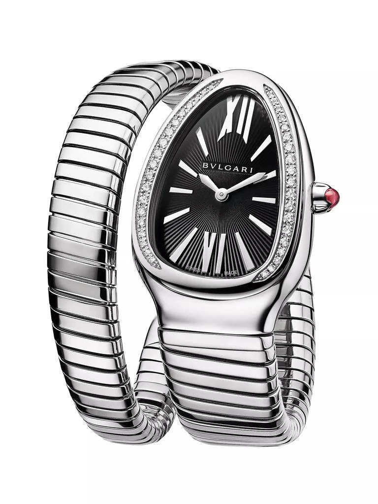 BVLGARI Serpenti Tubogas Stainless Steel & 0.29 TCW Diamond Wrap Watch/35MM 5