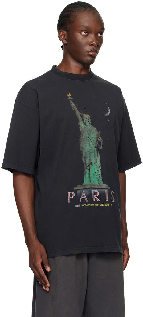 Balenciaga Black 'Paris Liberty' T-Shirt 2