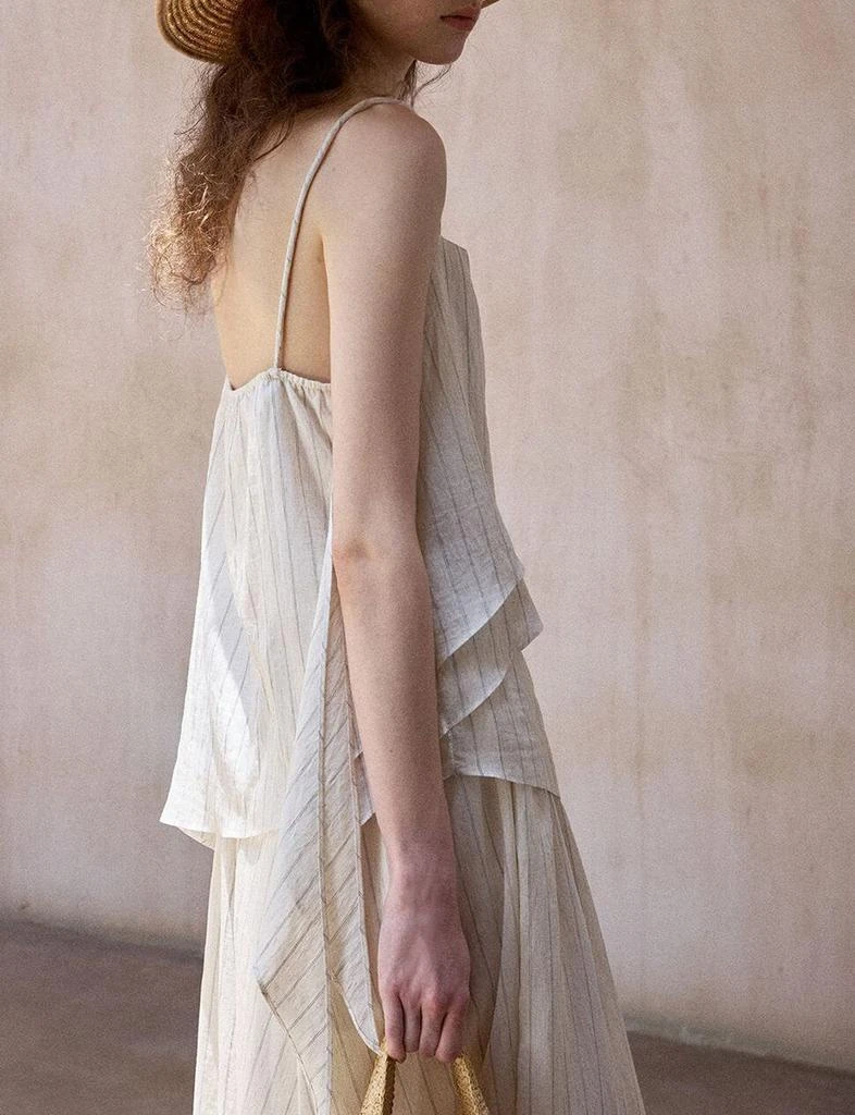 Pixie Market Cream Layered Scarf Stripe Top 3
