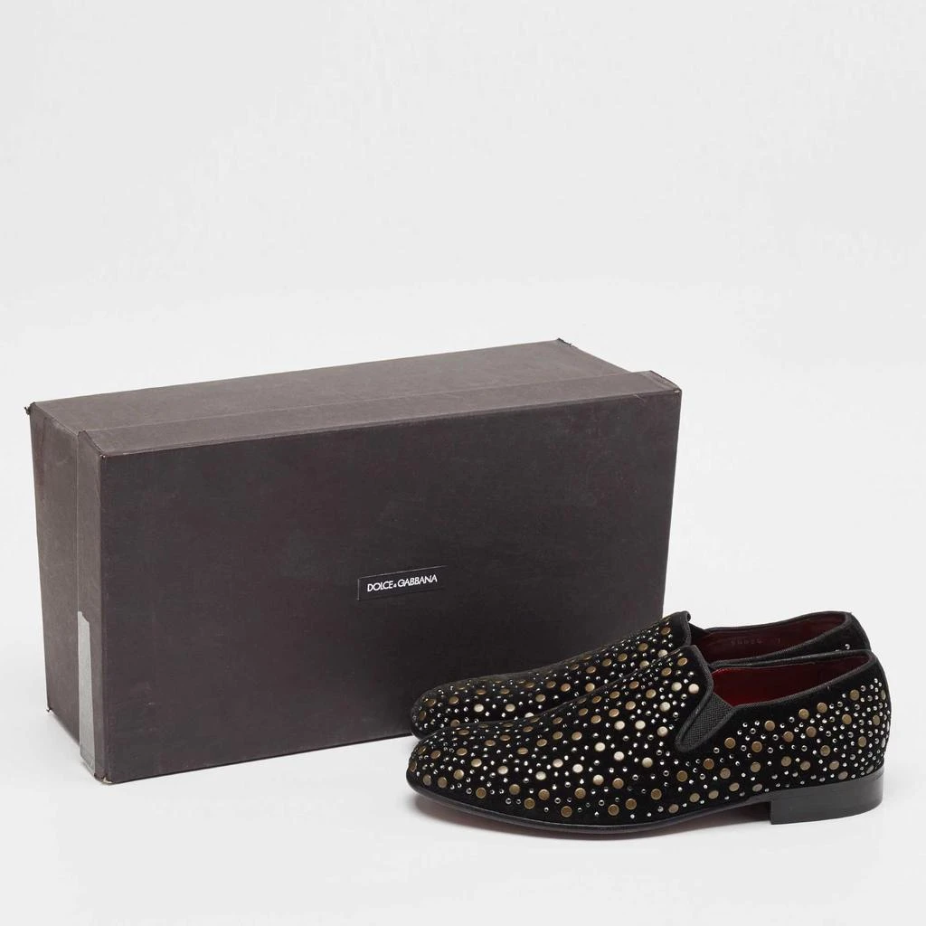 Dolce & Gabbana Dolce & Gabbana Black Suede Embellished Slip On Loafers Size 41 9