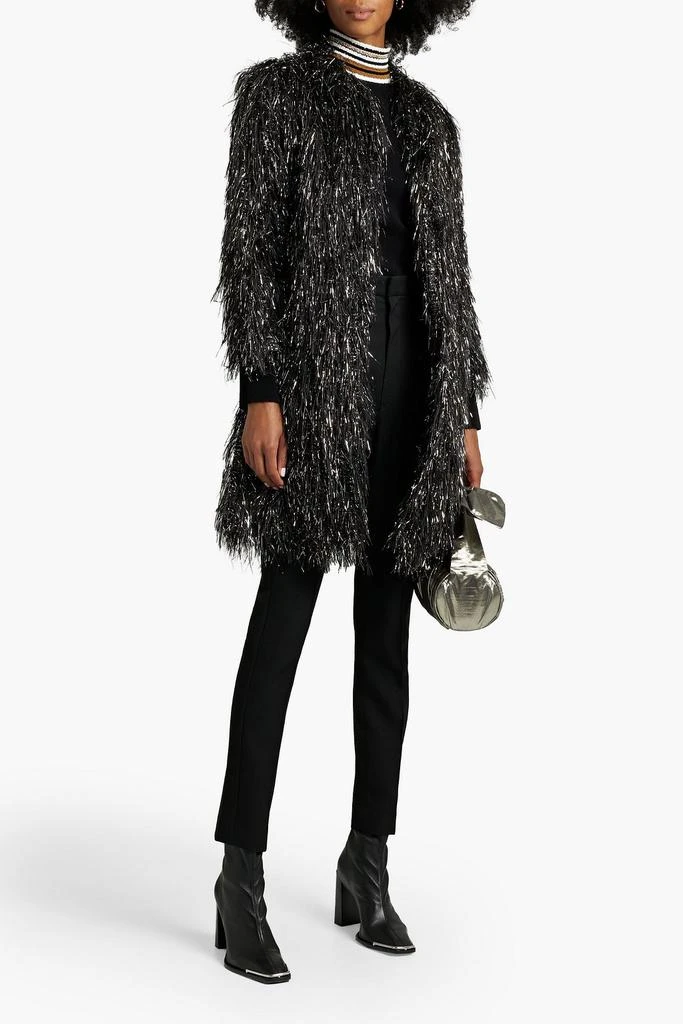 Mansur Gavriel Fringed tinsel and organza jacket 2
