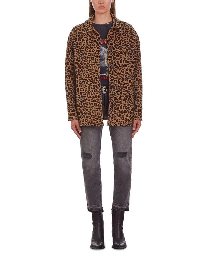 The Kooples Wool Blend Leopard Print Shirt Jacket 3