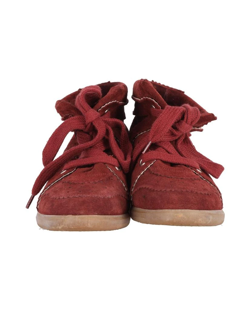 Isabel Marant Bobby High Top Wedge Sneakers in Burgundy Suede 2