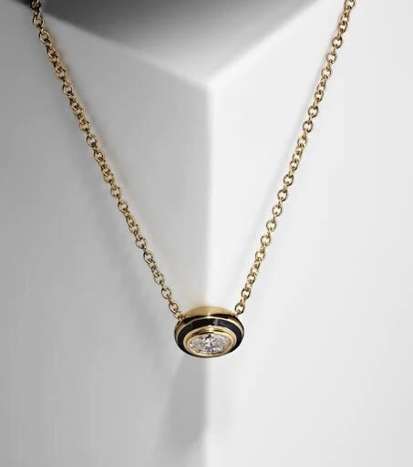 Melissa Kaye Lenox Reign 18kt gold necklace with diamond 5