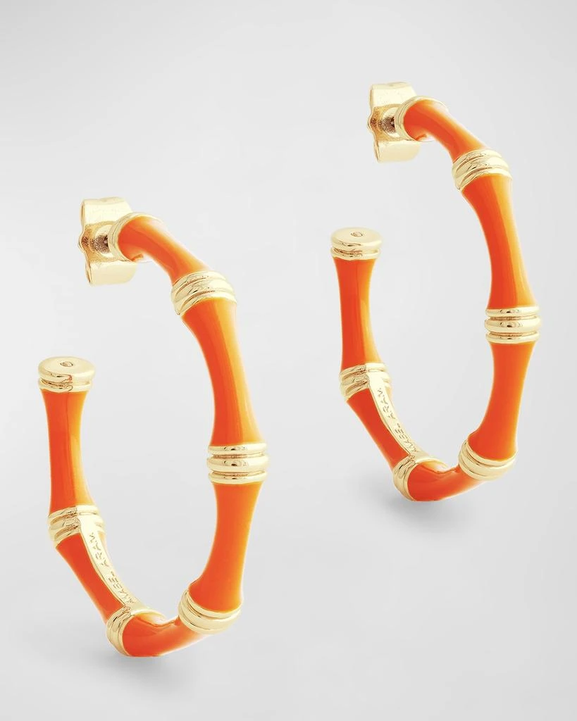 Anabel Aram Jewelry Bamboo Enameled Hoop Earrings 1