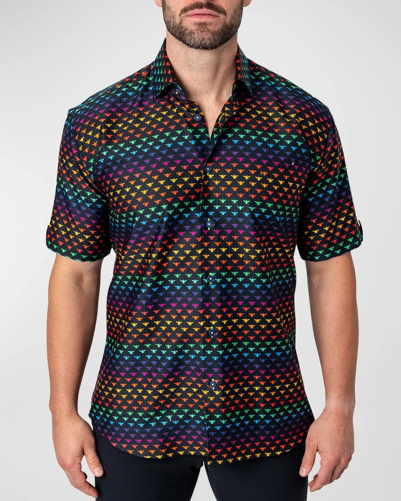 Maceoo Men's Galileo BeeRainbow Sport Shirt 1