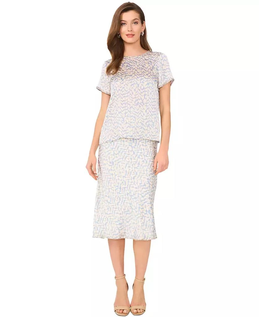 Vince Camuto Women's Abstract-Print Bead-Trim Top 8