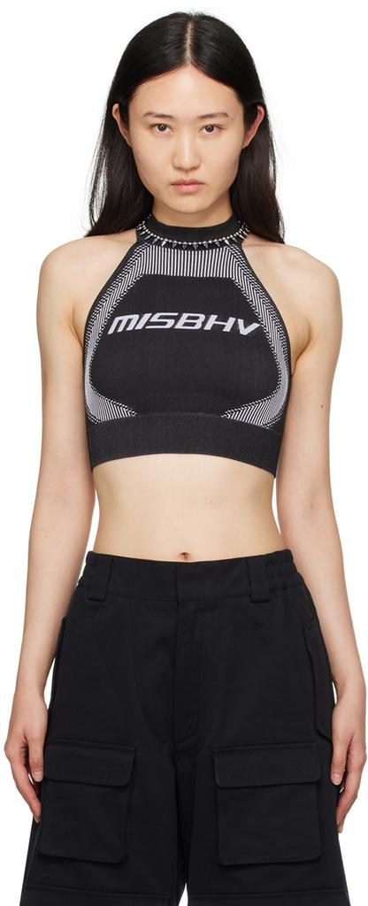 Misbhv Black & White Halter Sport Bra
