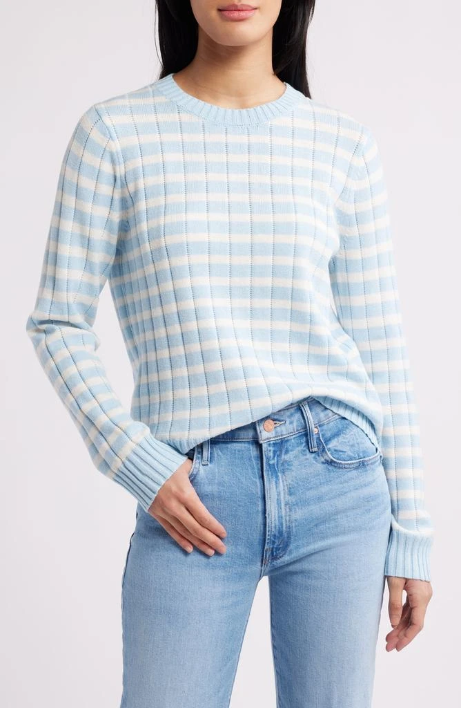 Caslon Stripe Crewneck Rib Sweater 1