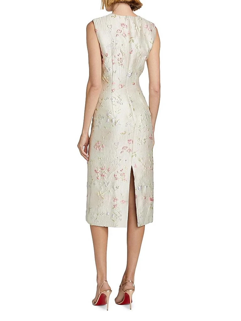 PRABAL GURUNG Floral Brocade Sheath Midi-Dress 5