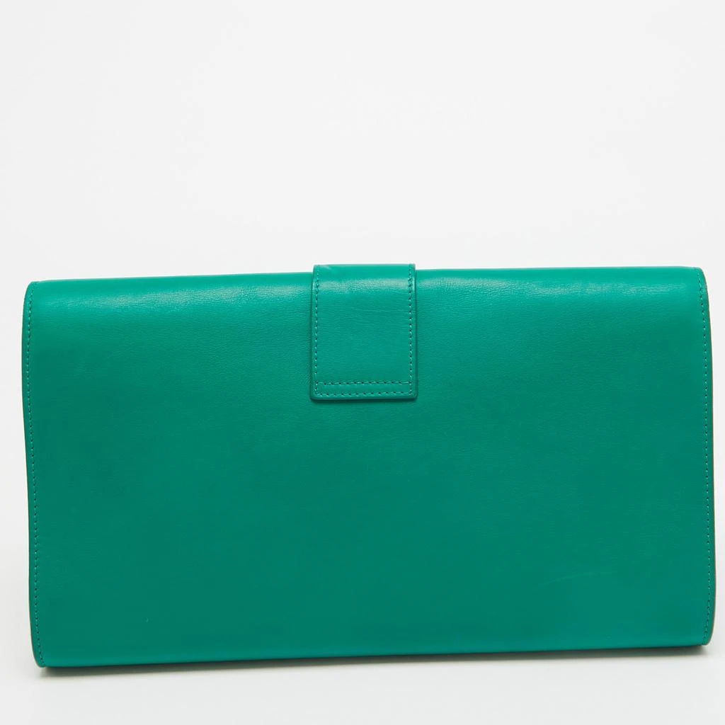 Yves Saint Laurent Green Leather Y-Ligne Clutch 3