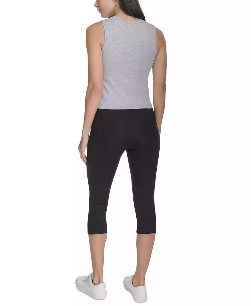 Calvin Klein Women's Ruched Crewneck Logo Tank Top 4