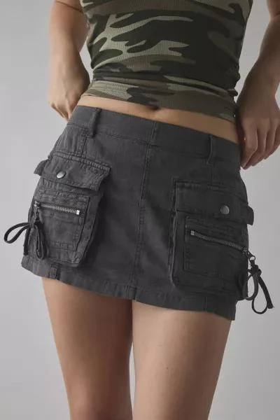 BDG BDG Ranger Utility Linen-Blend Low-Rise Mini Skirt 1