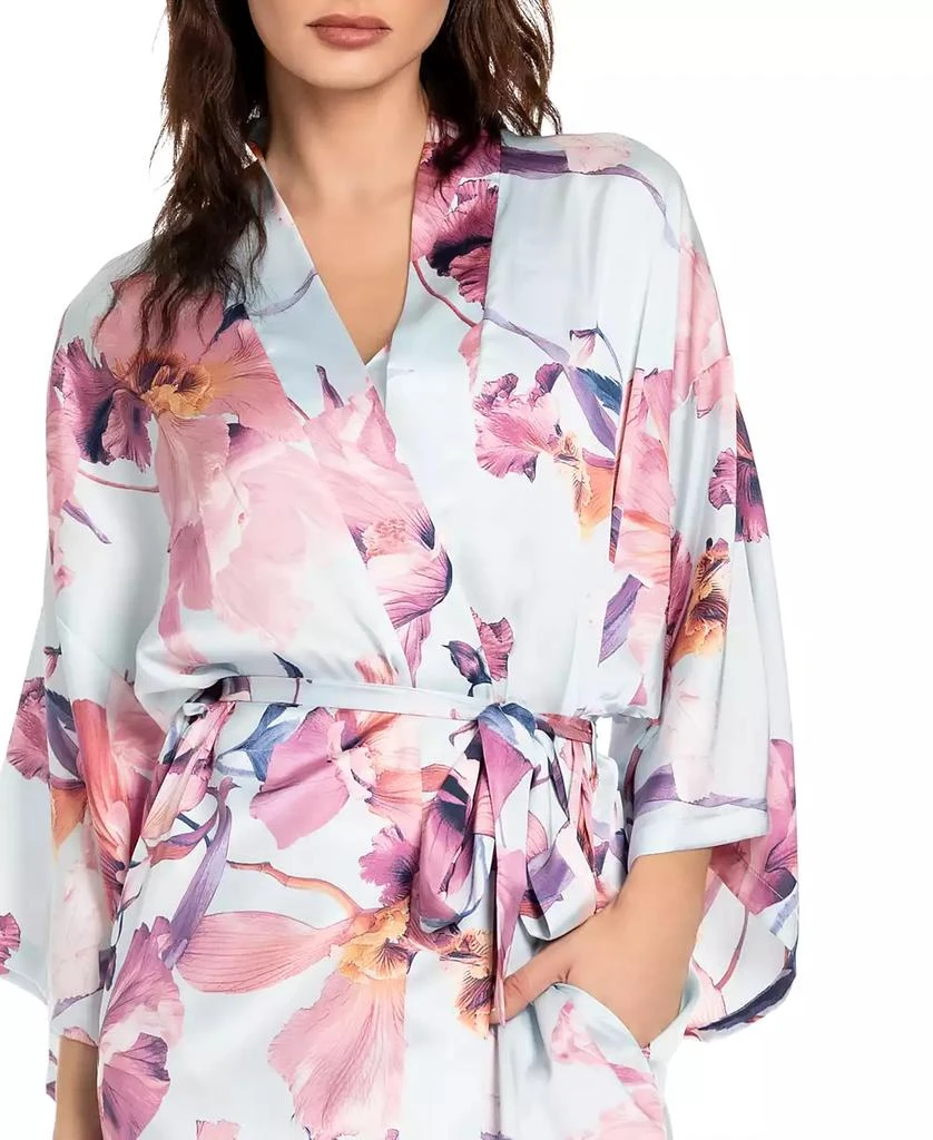 Midnight Bakery Women's Haven Floral Satin Wrap Robe 4