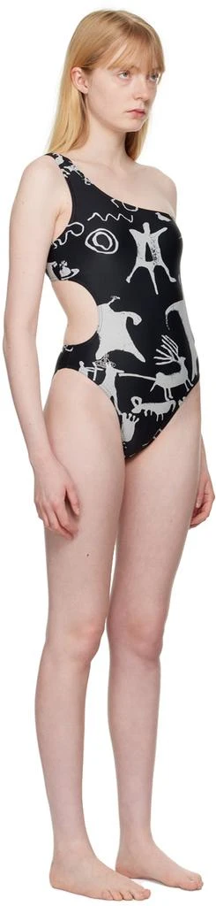 Vivienne Westwood Black Graphic Cave Man One-Piece Swimsuit 2