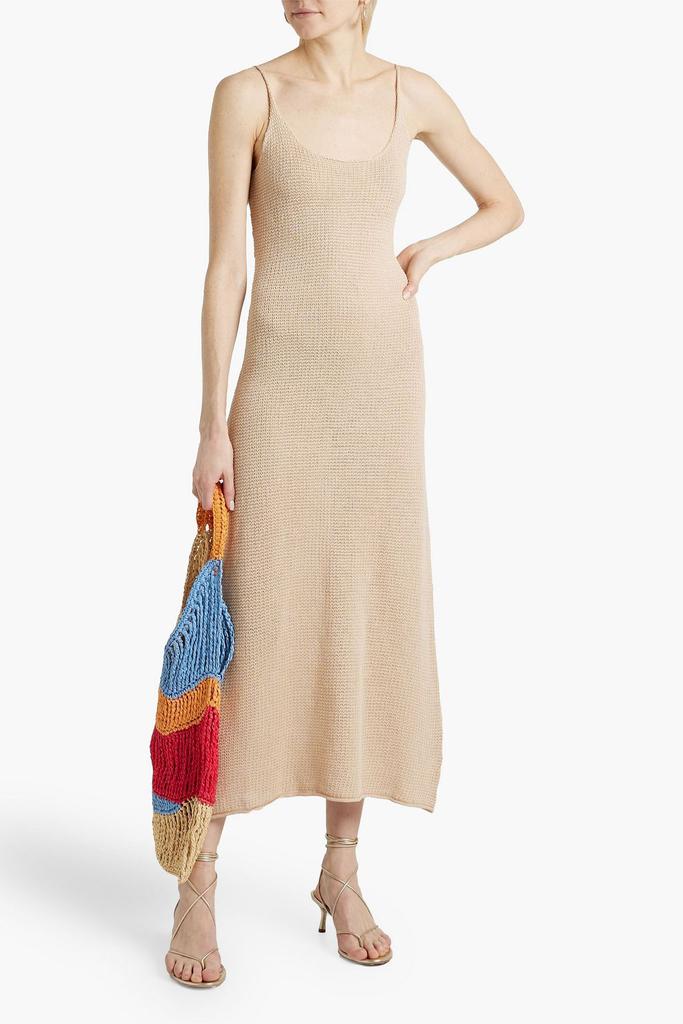 Onia Linen midi slip dress