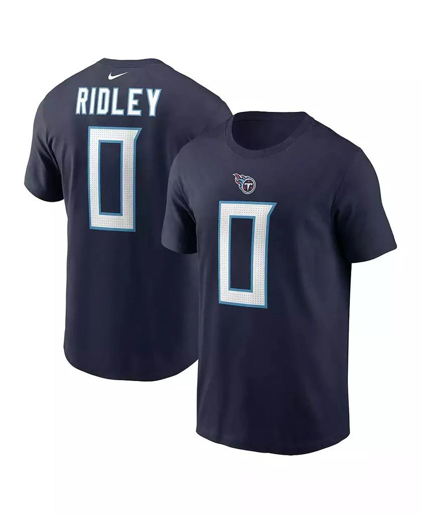 NIKE Men's Calvin Ridley Navy Tennessee Titans Player Name Number T-Shirt 1