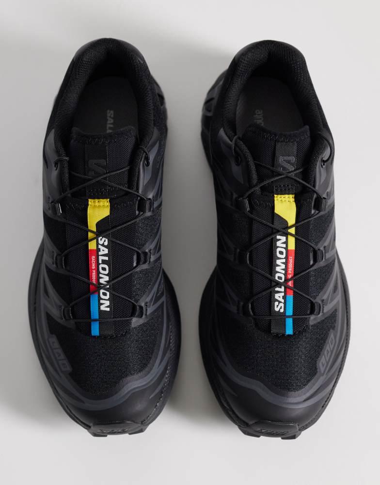 Salomon Salomon XT-6 unisex trainers in black and phantom - Free