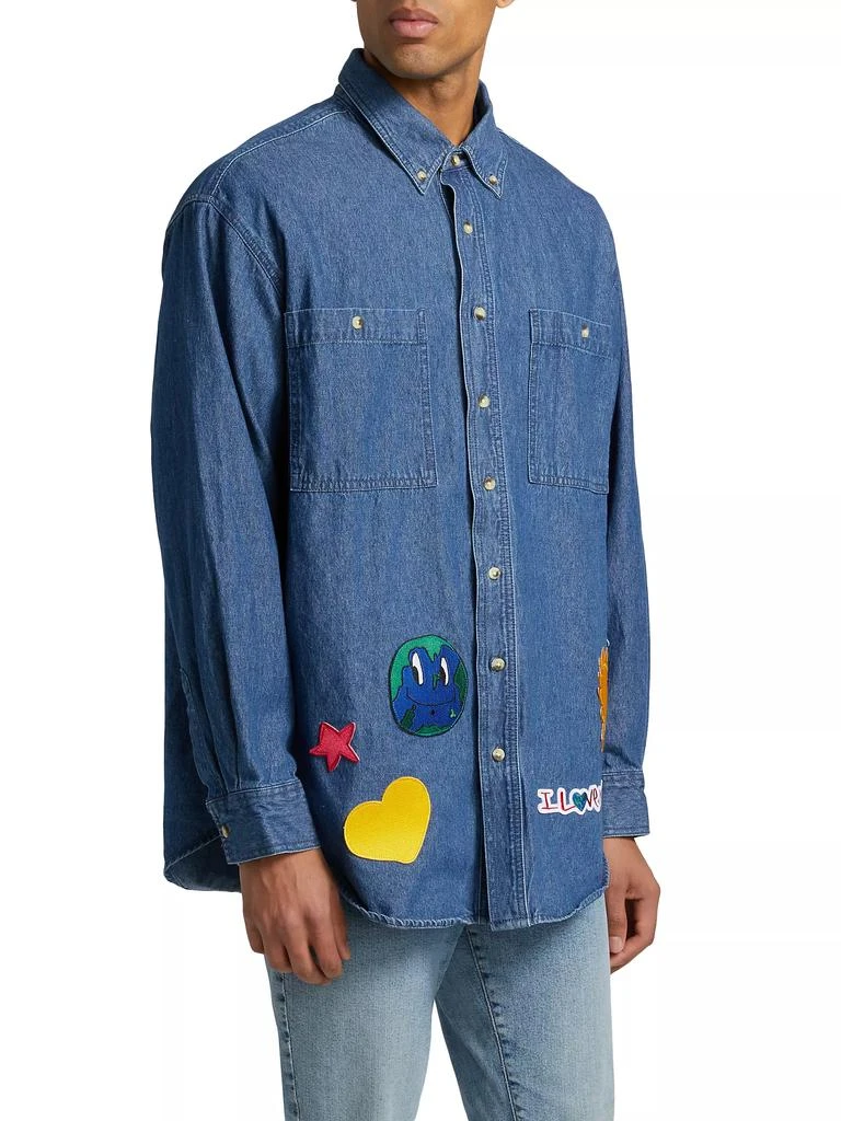 Kids Worldwide Universe Denim Button-Down Shacket 4